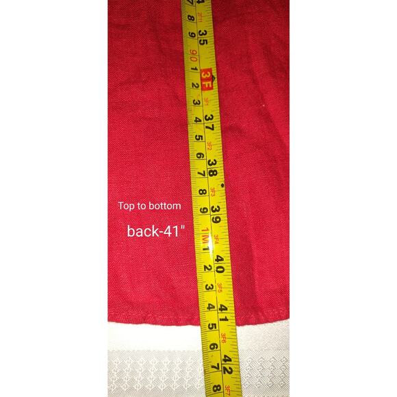 Pure Match Red Linen Top Sz L Lagenlook Boutique USA High Low NWT Sleeveless - Picture 14 of 14